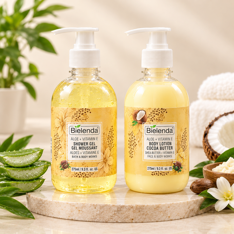 Cocoa Butter Body Lotion  & Aloe + Vitamin E Shower Gel